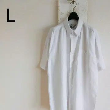 GOOUCH 데드스탁 반팔 린넨 셔츠 화이트 L 패치 포켓