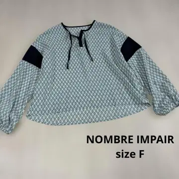 NOMBRE IMPAIR 긴팔 블라우스 레트로 패턴 리본