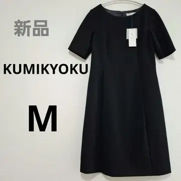 새상품 KUMIKYOKU 포멀 반팔 원피스 블랙 M 세레모니