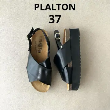 plakton 통굽 크로스 벨트 샌들 37 블랙 검정 24cm