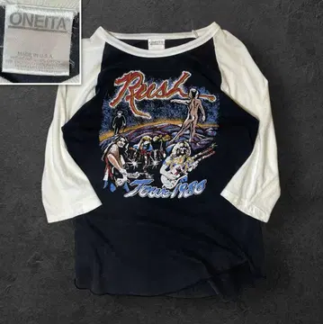 RUSH Tour 1980 래글런 티셔츠 USA제 빈티지 M 상당