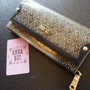 ANNA SUI 장지갑 다니엘라 엠보 메탈릭 골드 안나수이