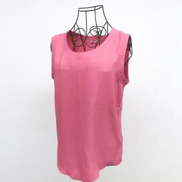코르디아 블라우스 M 핑크 비비드 컬러 슬리브리스 심플 무지