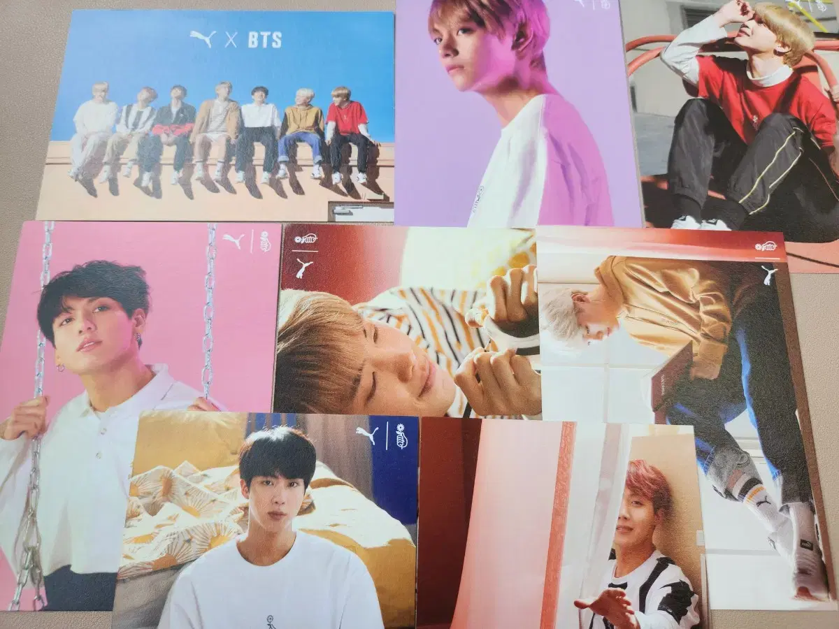 Bangtan Puma pre-order benefit postcard Jin Suga V Jay rm Jungkook Jimin