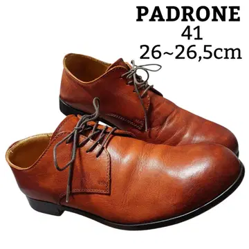PADRONE 파드로네 천연 가죽 더비 플레인 토 슈즈 41