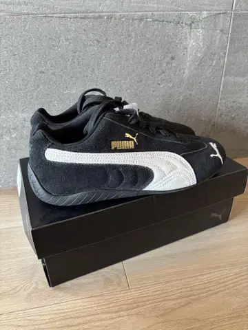 Puma 스웨이드 스니커즈 스피도 캣 OG 블랙/화이트
