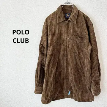 POLO CLUB 브라운 아우터 스트라이프 긴팔 겉옷 지퍼 L