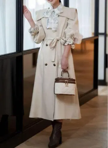 시마무라 serimas 콜라보 빅 컬러 튤 트렌치코트