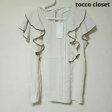 tocco closet 프릴 슬리브리스 블라우스 미사용품