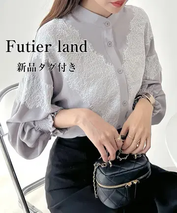 Futier land 택 포함 새상품 레이스 도킹 블라우스