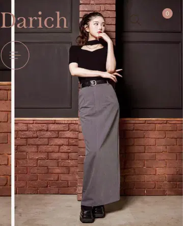 Darich 스트레이트 롱 스커트 미사용 새상품 택 포함 그레이