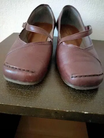 허시파피 일본제 천연 가죽 신발 브라운 23.5cm EE
