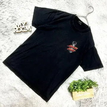 SANTA CRUZ 양면 프린트 스케이트 티셔츠 (M 상당) 블랙