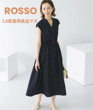 ROSSO 워셔블 셔츠 원피스 네이비 슬리브리스 네이비 여름