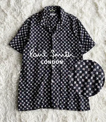 폴스미스 Paul Smith 입체 코튼 자수 프린트 셔츠 네이비 L