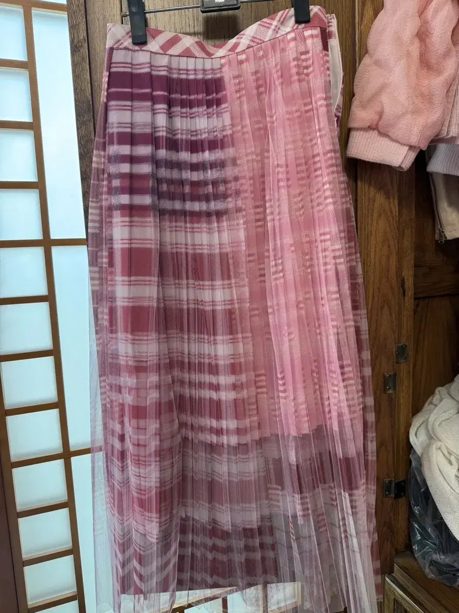 O'2nd Pink Check Tulle Skirt