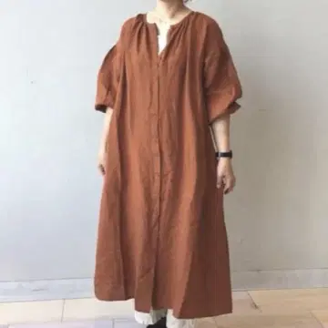 사만사 모스모스 슬로우 린넨 원피스 (오렌지)