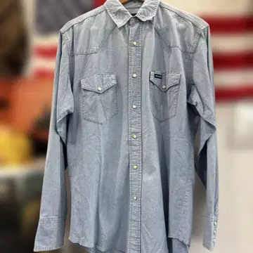 90년대 구제 의류 Wrangler 웨스턴 셔츠 라이트 블루