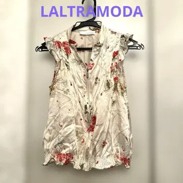 LALTRAMODA 꽃무늬 슬리브리스 실크 셔츠