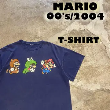 00's/2004 MARIO 마리오 게임 티셔츠 페이드 네이비