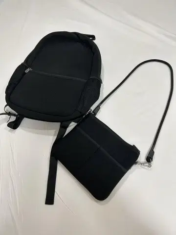 MURA 백팩 숄더백 2개 세트 블랙 세탁 가능 경량