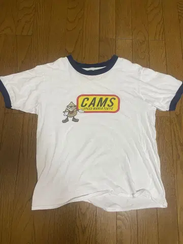 CAMS 프린트 로고 티셔츠 M 화이트/네이비 챌린지