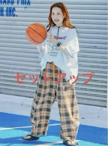 Make Stuff '25 티라 모듬 썸머 티셔츠 체크 루즈 팬츠