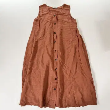 레리안 네미카 밴드 카라 린넨 혼방 롱 원피스 슬리브리스