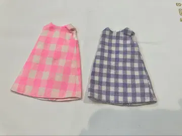 핸드메이드 작가 리카짱 브라이스 사이즈 원피스 깅엄 체크