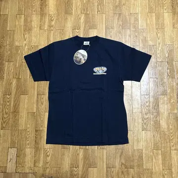 NOS 90s PIKO 티셔츠 네이비 M 라메 서핑 싱글 스티치
