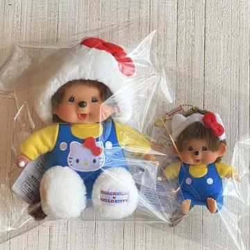 몬치치 x 헬로키티 콜라보 봉제 인형과 마스코트 2개 세트