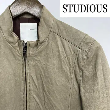 STUDIOUS 스투디우스 돈피 가죽 자켓 싱글 라이더 S