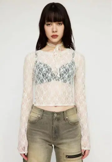 laguagem FLOR LACE 상의