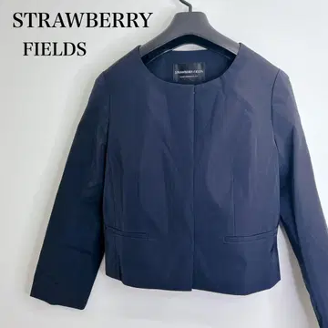 택 포함 새상품 STRAWBERRY FIELDS 노카라 자켓 네이비