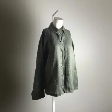 유럽 80s 90s 린넨 셔츠 상의 린넨 무지 빈티지 구제 의류