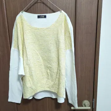 새상품급. 리브 드와. 돌먼 소매. 이종소재 티셔츠.
