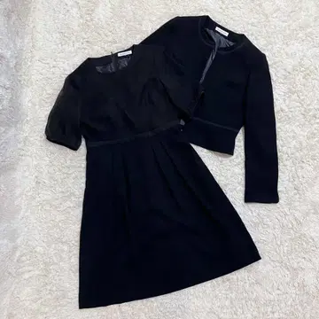 새상품급 ELSALITA 블랙 포멀 원피스 노카라 자켓