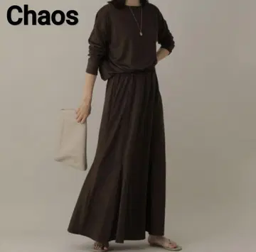 Chaos 카오스 플레인 컷 풀오버 스커트 셋업