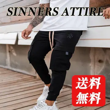 SINNERS ATTIRE 블랙 카고 팬츠 S,M