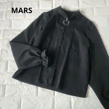 MARS 마즈 하트 지퍼 블라우스 지뢰계 양산형 블랙