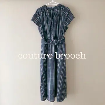 couture brooch 쿠튀르 브로치 체크 무늬 원피스
