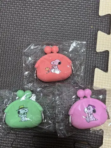 스누피 미니 가마구치 지갑 3색 세트