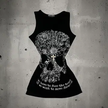 y2k 탱크탑 해골 피치 t 페어리 그런지 스컬 헤이세이 갸루