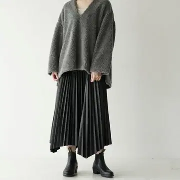 사쿠라 에코 가죽 플리츠 스커트 블랙 검정 36 S 2021 최근