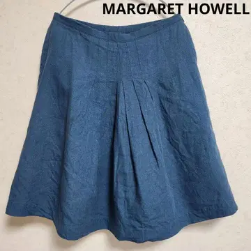 MARGARET HOWELL 마가렛호웰 블루 린넨 스커트 린넨