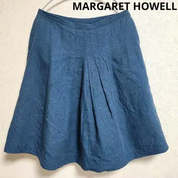 MARGARET HOWELL 마가렛호웰 블루 린넨 스커트 린넨