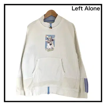Left Alone 맨투맨 트레이닝복 집업 자수 화이트 M