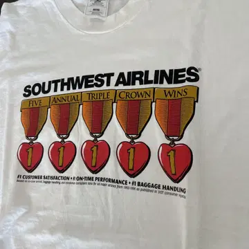 유로 구제 의류 SOUTHWEST AIRLINES 티셔츠