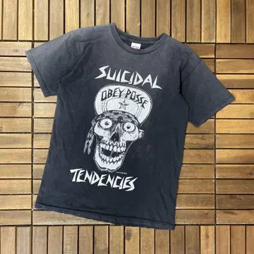 SUICIDAL TENDENCIES 오베이 콜라보 반팔 티셔츠 밴 티