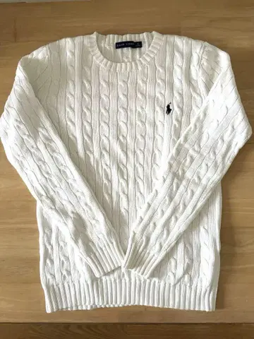 Ralph Lauren 화이트 케이블 니트 M